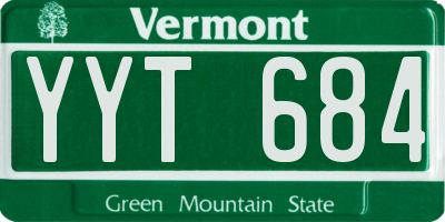 VT license plate YYT684