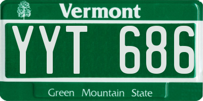 VT license plate YYT686
