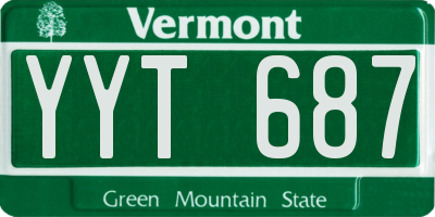 VT license plate YYT687