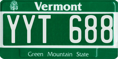VT license plate YYT688