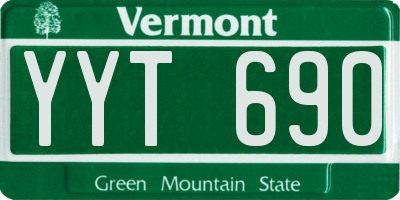 VT license plate YYT690