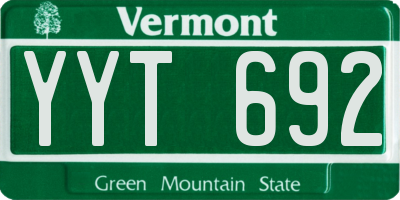 VT license plate YYT692