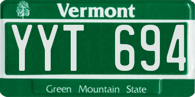 VT license plate YYT694