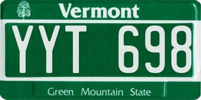 VT license plate YYT698
