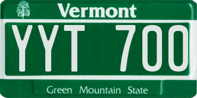 VT license plate YYT700