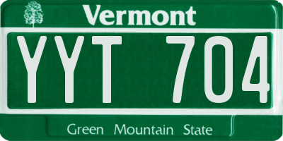 VT license plate YYT704