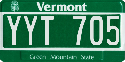 VT license plate YYT705
