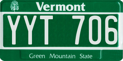VT license plate YYT706