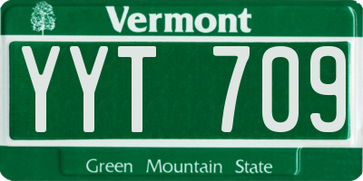VT license plate YYT709