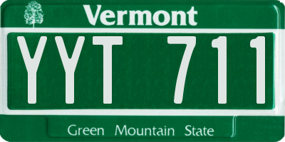 VT license plate YYT711