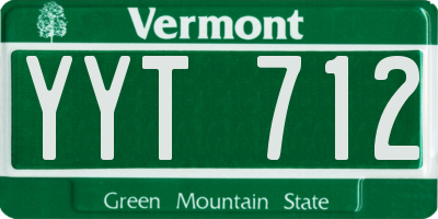 VT license plate YYT712