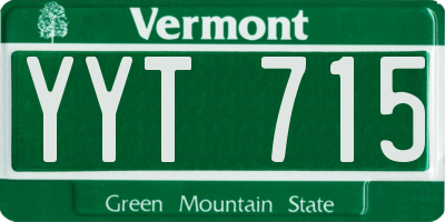 VT license plate YYT715