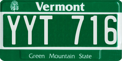 VT license plate YYT716