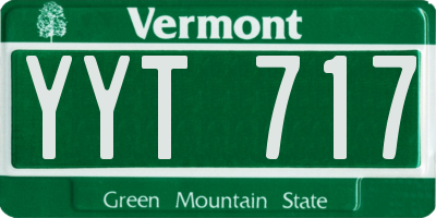 VT license plate YYT717