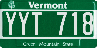 VT license plate YYT718
