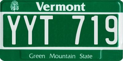 VT license plate YYT719
