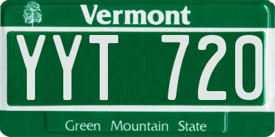 VT license plate YYT720