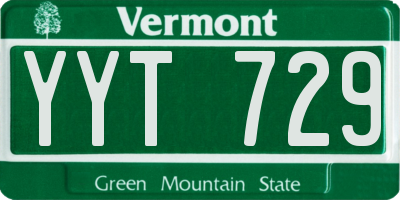 VT license plate YYT729