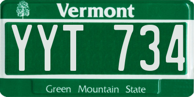 VT license plate YYT734