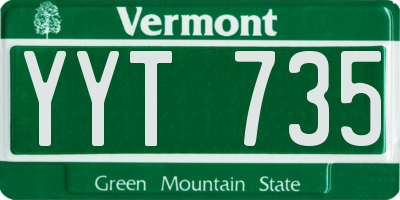 VT license plate YYT735