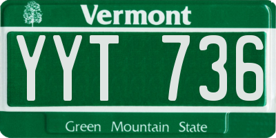 VT license plate YYT736