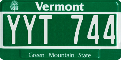 VT license plate YYT744