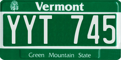 VT license plate YYT745