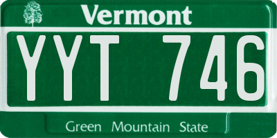 VT license plate YYT746