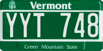 VT license plate YYT748