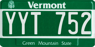 VT license plate YYT752
