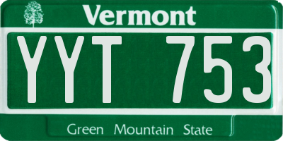 VT license plate YYT753