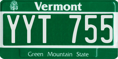 VT license plate YYT755