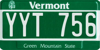 VT license plate YYT756