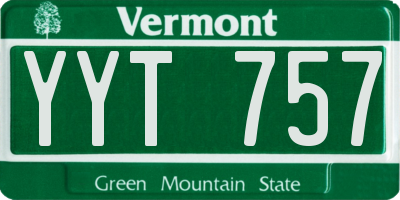 VT license plate YYT757