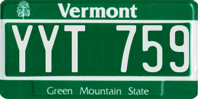 VT license plate YYT759