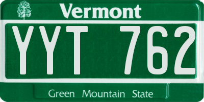 VT license plate YYT762