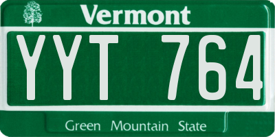 VT license plate YYT764