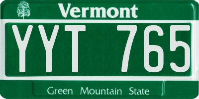 VT license plate YYT765