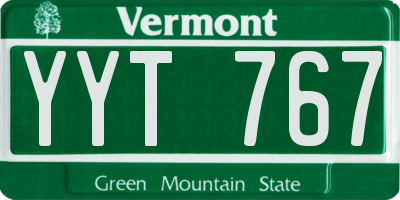VT license plate YYT767
