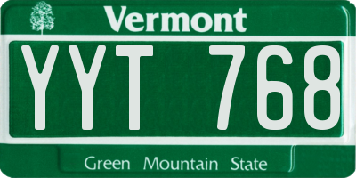 VT license plate YYT768