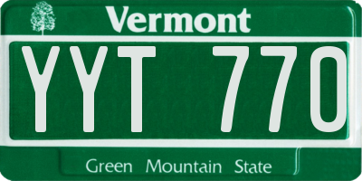 VT license plate YYT770