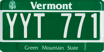 VT license plate YYT771