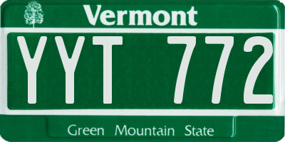 VT license plate YYT772