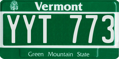 VT license plate YYT773