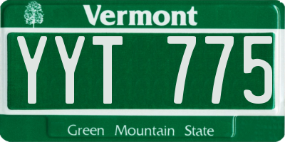 VT license plate YYT775