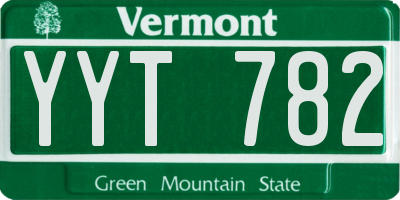 VT license plate YYT782