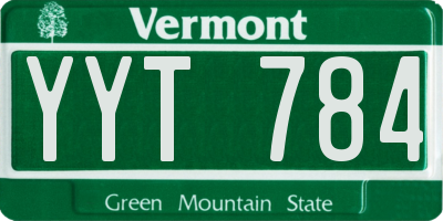 VT license plate YYT784