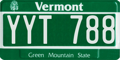 VT license plate YYT788