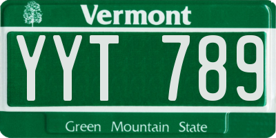 VT license plate YYT789