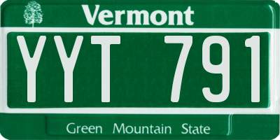 VT license plate YYT791